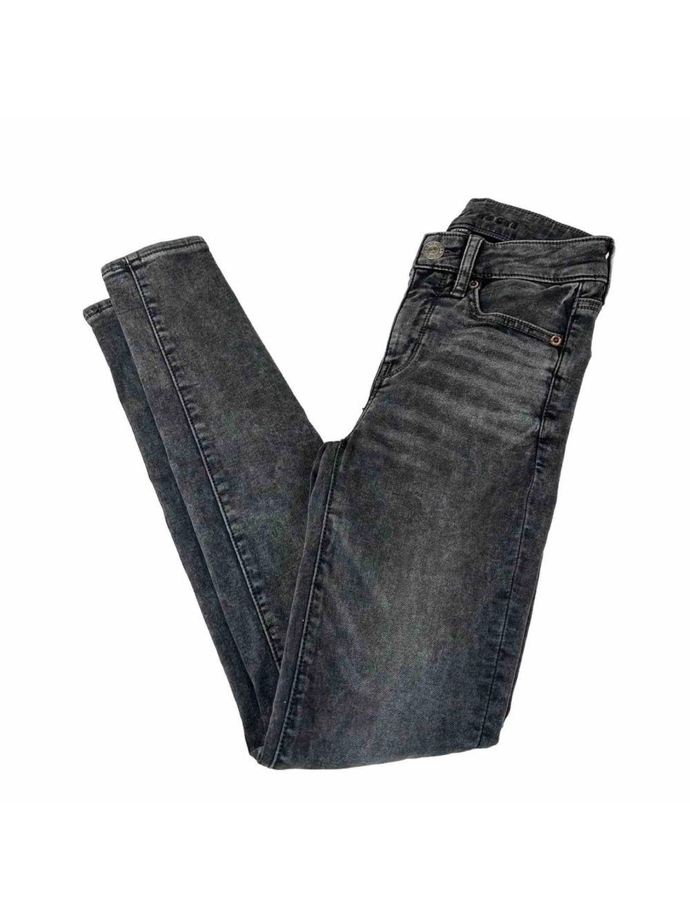 American Eagle Women’s Jeans Size 00 Hi Rise Jegging Soft Knit Solid Gray #1884